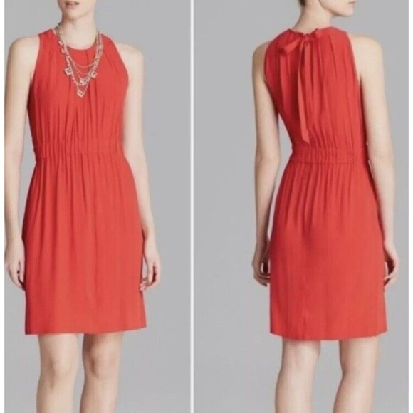 KATE SPADE Carlie Tie-Back‎ Cocktail Sheath Dress Vibrant Red Crepe Size 6 - Picture 1 of 12